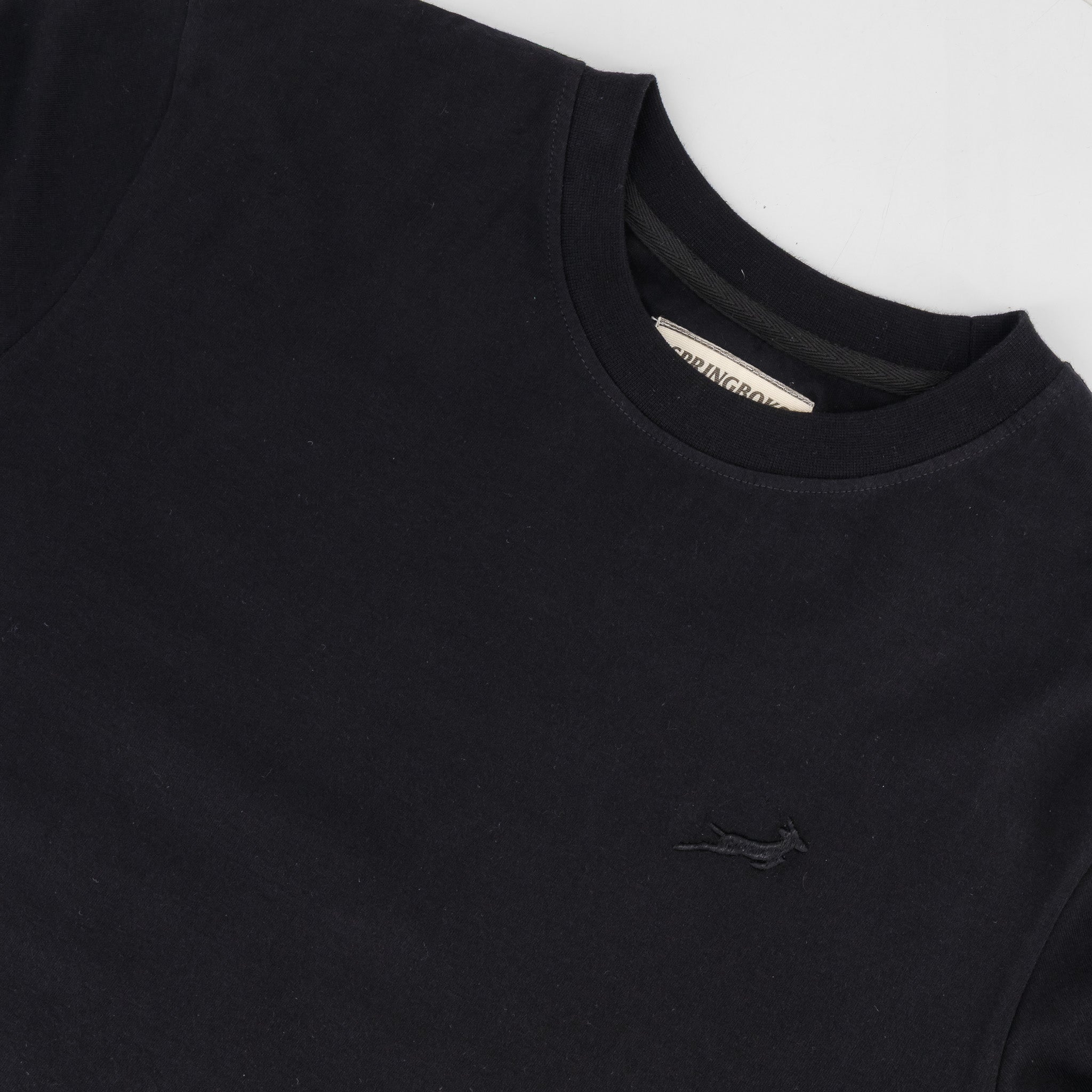 Springboks SML EMB LS Crew Tee - Black