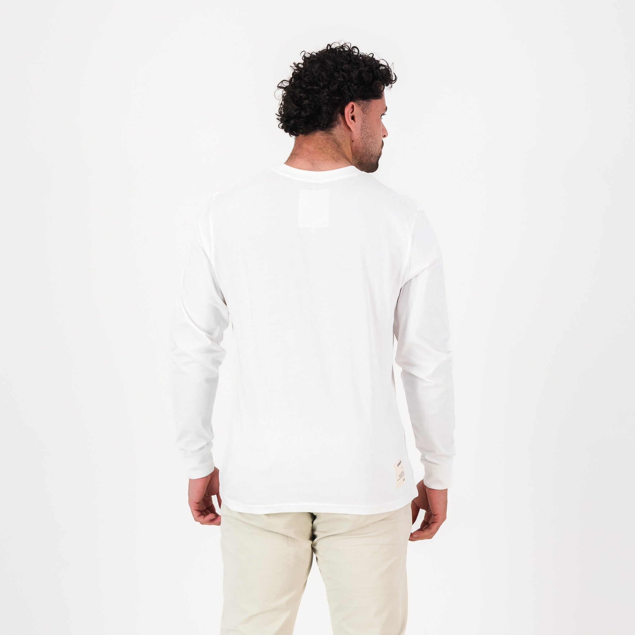 Springboks SML EMB LS Crew Tee N - White