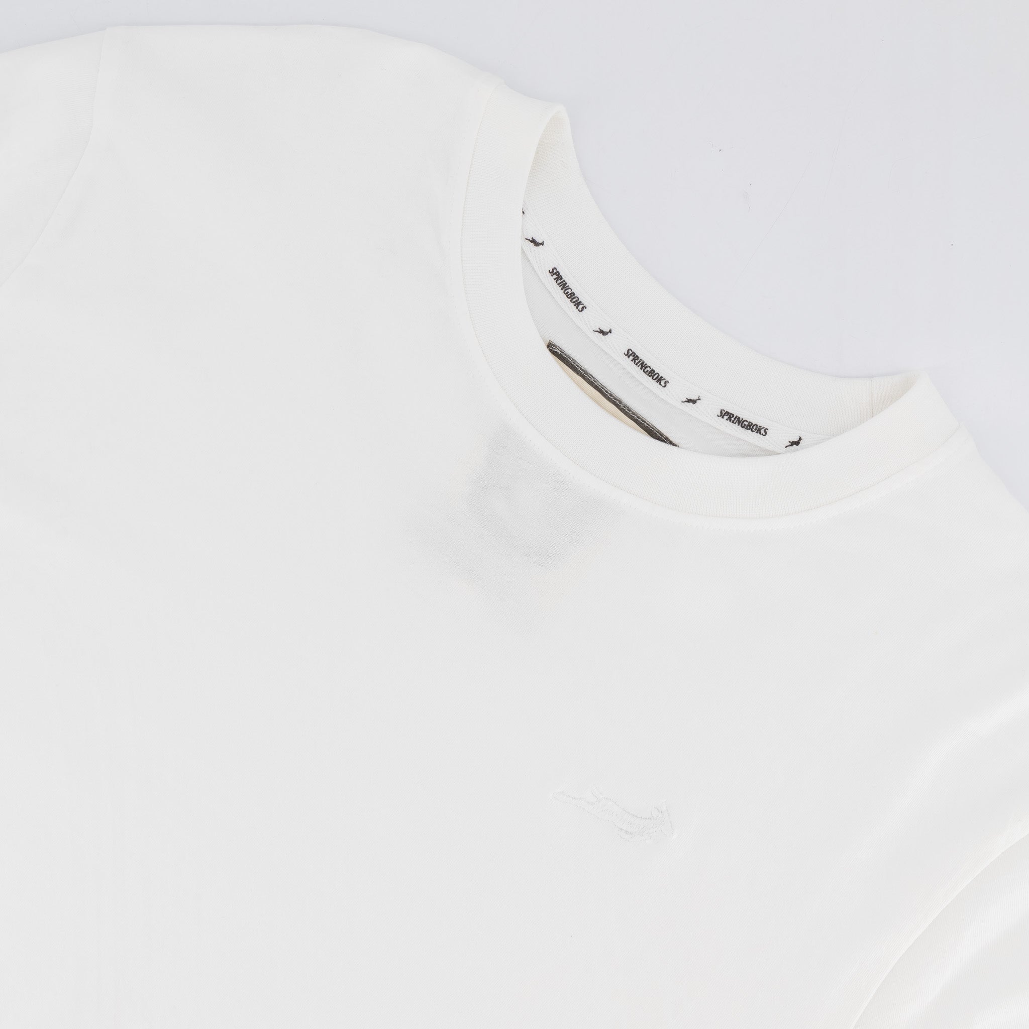 Springboks SML EMB LS Crew Tee N - White