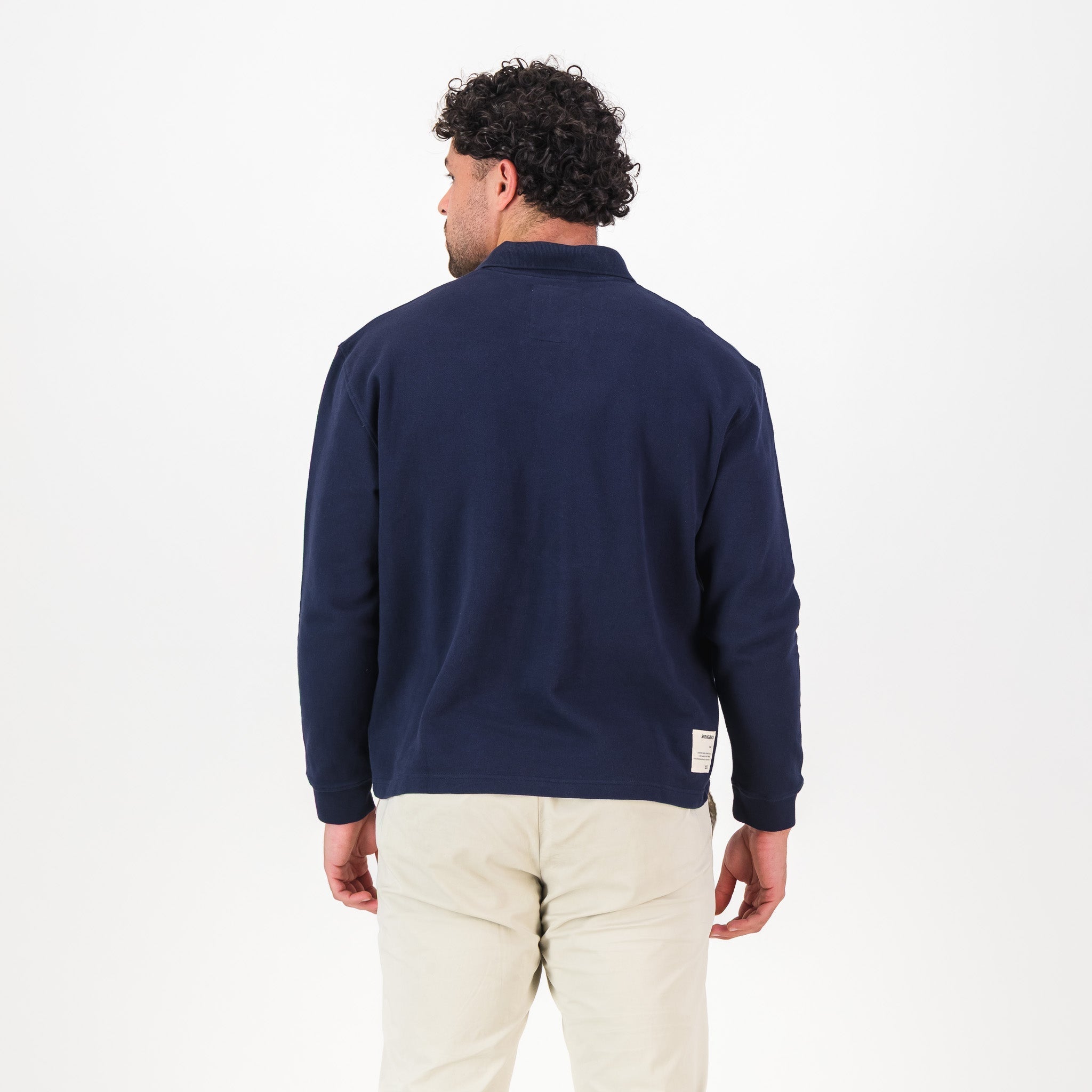 Springboks SML EMB LS Polo-Navy