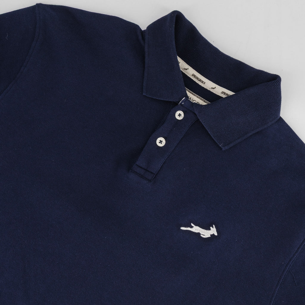 Springboks SML EMB LS Polo-Navy