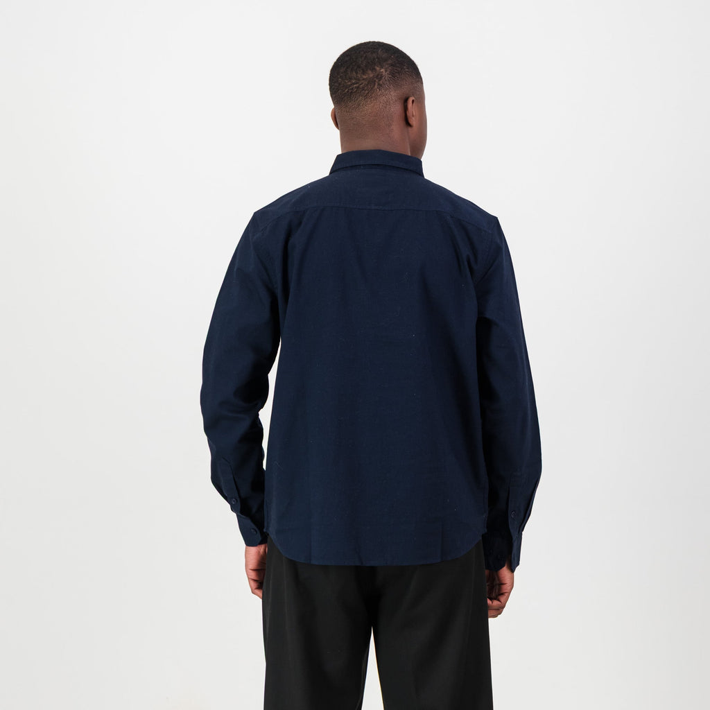 Springboks Tailored LS Oxford Shirt-Navy