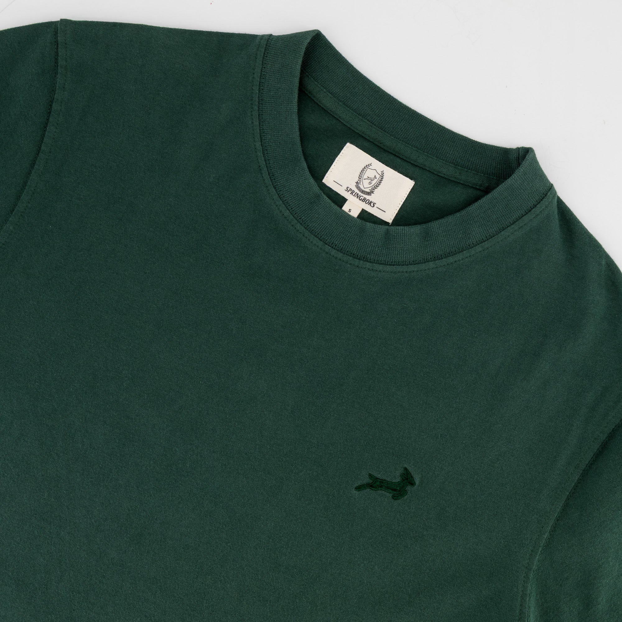 Springboks Tonal SML EMB Bok Crew Tee-OS Green