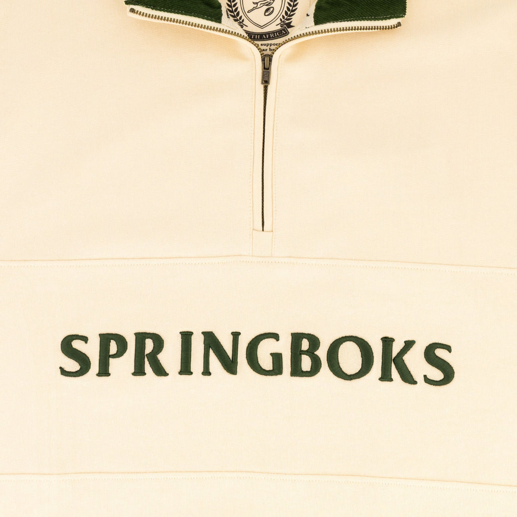 Springboks Word Quarter Zip Sweat-Ivory