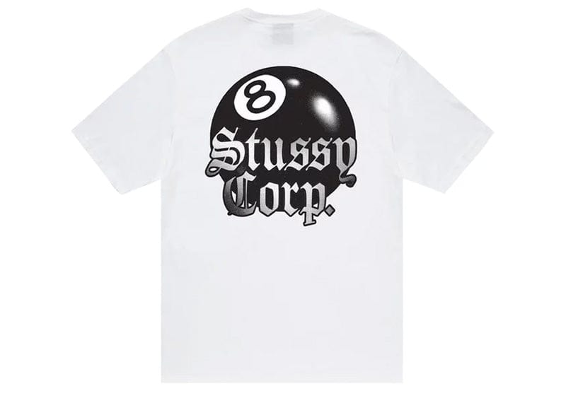 Stussy 8 Ball Corp. Tee White
