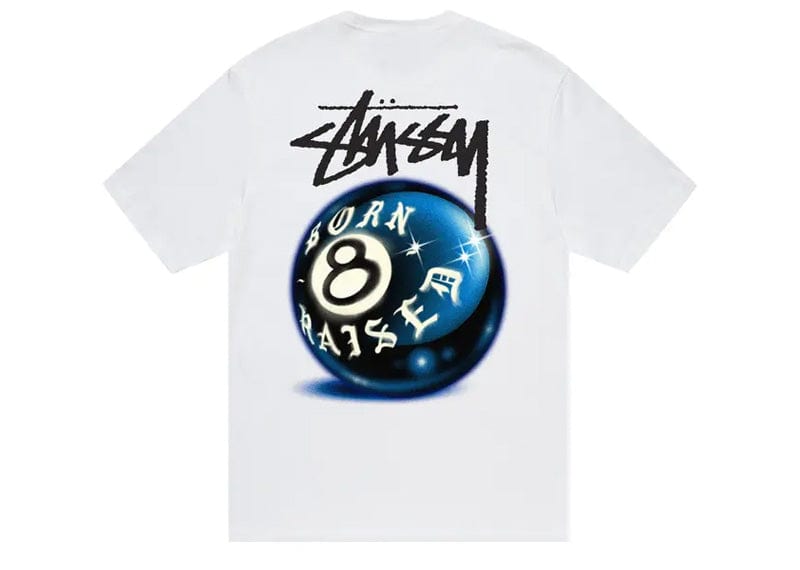 Stussy Born X Raised 8 Ball Tee White