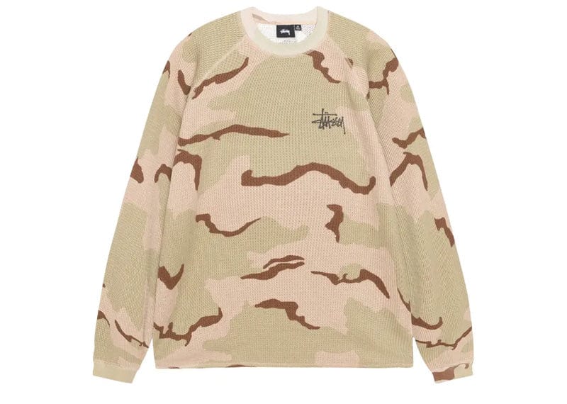 Stussy Raglan Thermal Basic Stock Long Sleeve Sand Camo