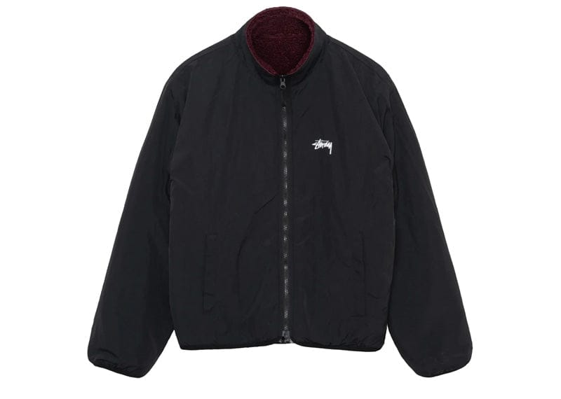 Stussy Sherpa Reversible Jacket Burgundy