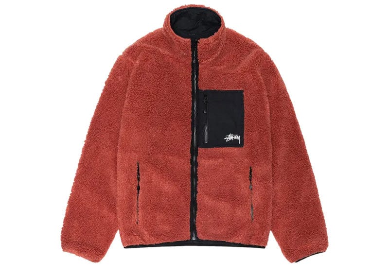 Stussy Sherpa Reversible Jacket Terra Cotta