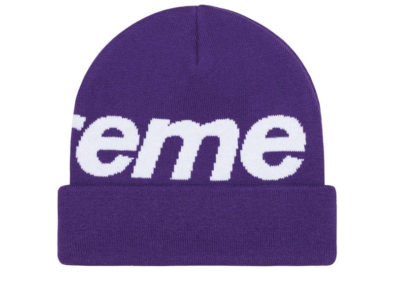 Supreme Big Logo Beanie (FW23) Dark Purple