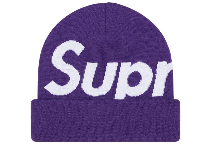 Supreme Big Logo Beanie (FW23) Dark Purple