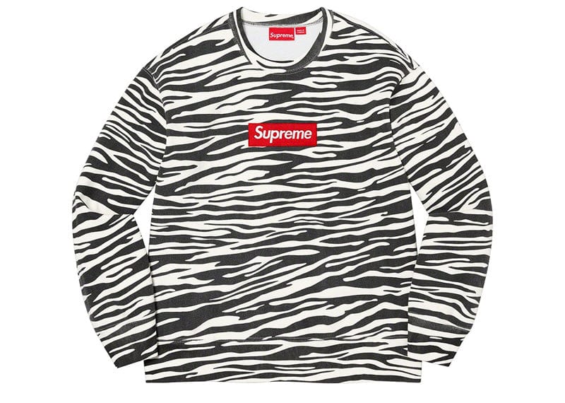 Supreme Box Logo Crewneck (FW22) Zebra