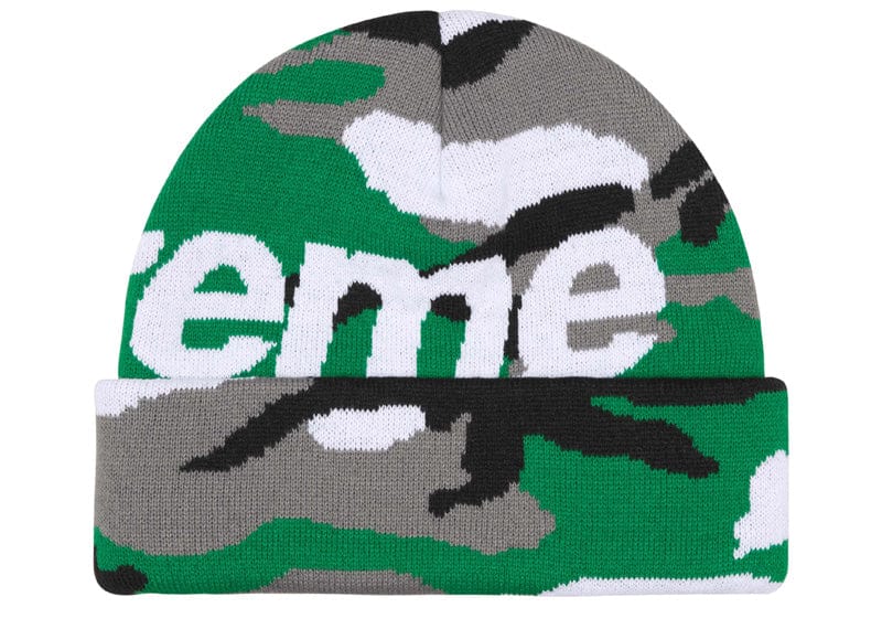 Supreme Camo Big Logo Beanie Green Camo