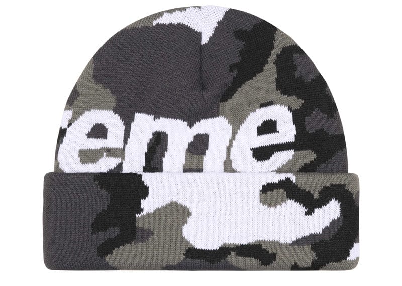 Supreme Camo Big Logo Beanie Snow Camo