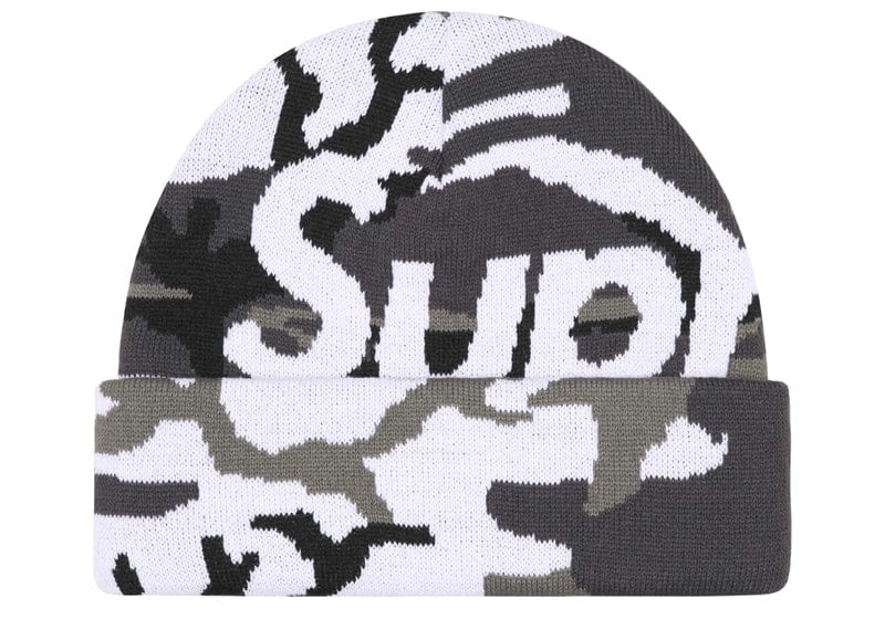 Supreme Camo Big Logo Beanie Snow Camo