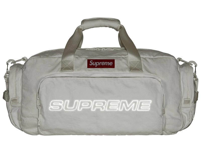 Supreme Denim Duffle Bag White