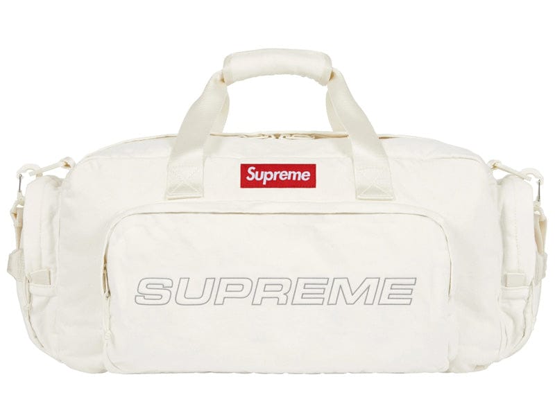 Supreme Denim Duffle Bag White