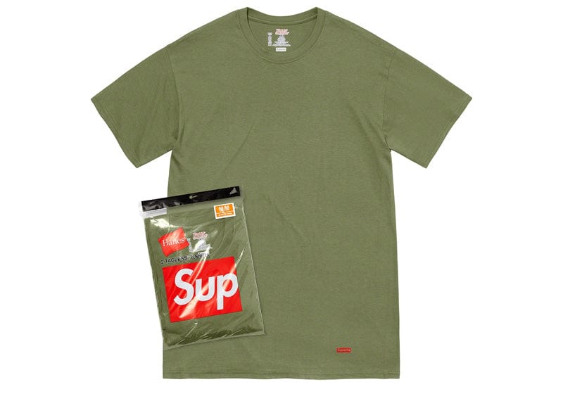 Supreme Hanes Tagless Tees (2 Pack) Olive