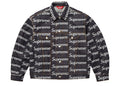 Supreme Jacquard Logos Denim Trucker Jacket Rigid Indigo