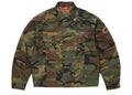 Supreme Jacquard Logos Denim Trucker Jacket Woodland Camo
