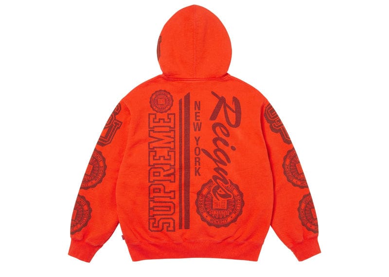 Supreme Knowledge Reigns Zip Up Hooded Sweatshirt Red
