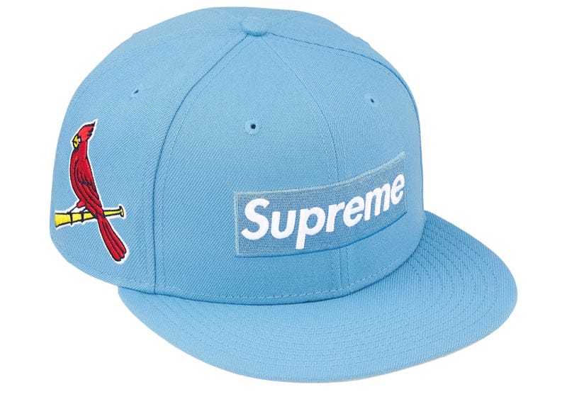 Supreme MLB Teams Box Logo New Era 59Fifty Cap Light Blue 7 5/8