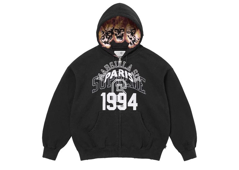 Supreme MM6 Maison Margiela Zip Up Hooded Sweatshirt Black