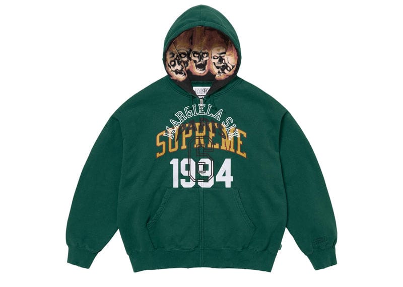Supreme MM6 Maison Margiela Zip Up Hooded Sweatshirt Dark Green