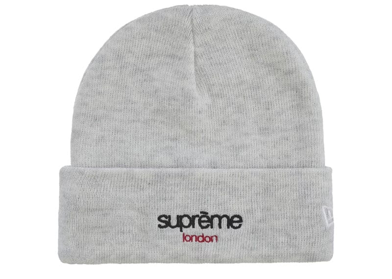 Supreme New Era Classic Logo Shop Beanie Ash Grey