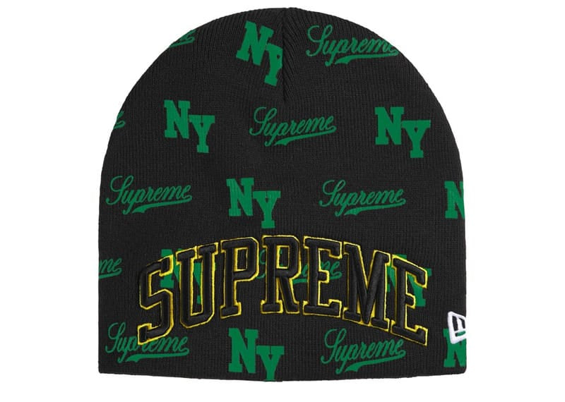 Supreme New Era Monogram Beanie Black