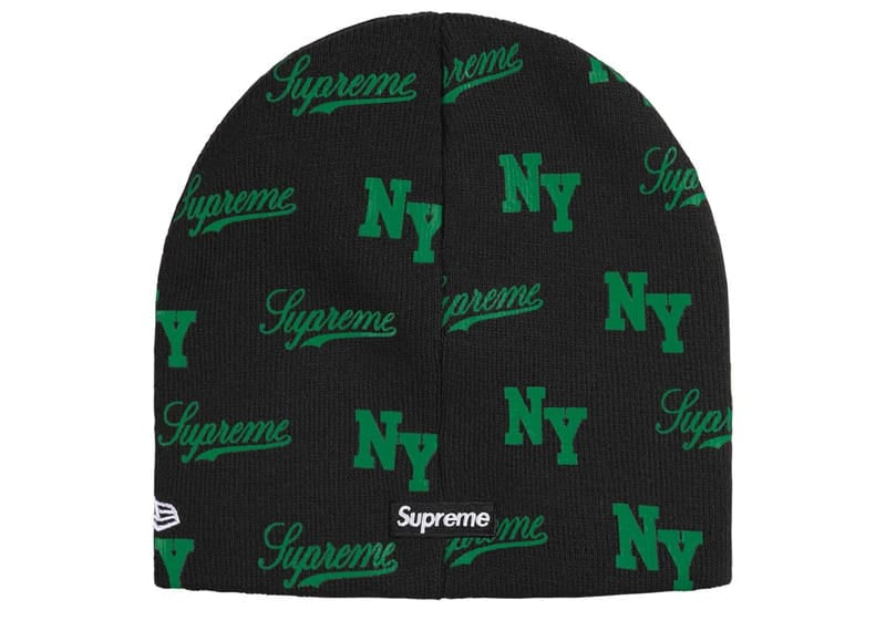 Supreme New Era Monogram Beanie Black