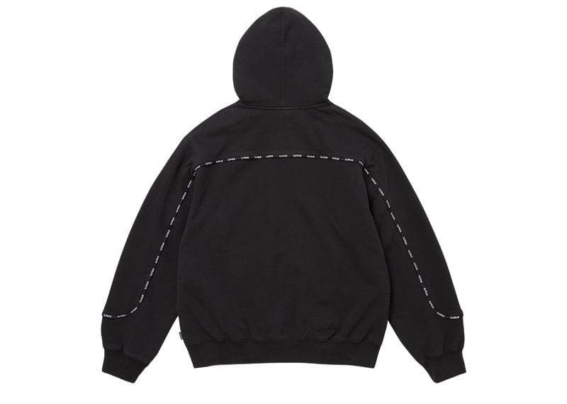 Supreme Piping Zip Up Hooded Sweatshirt Black