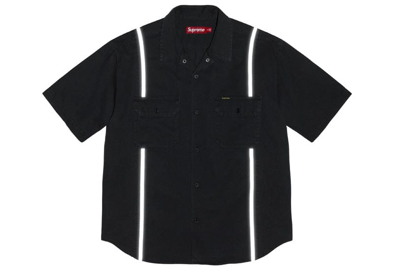Supreme Reflective Stripe S/S Work Shirt Black