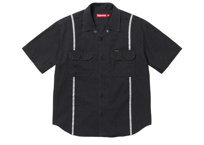 Supreme Reflective Stripe S/S Work Shirt Black