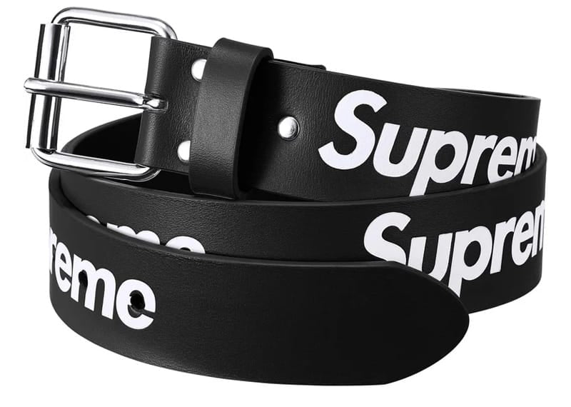 Supreme Repeat Leather Belt (FW25) Black