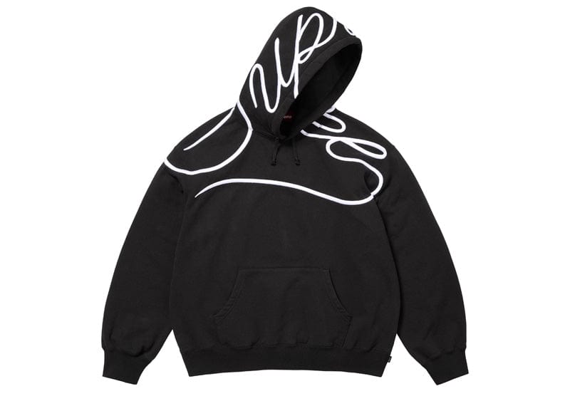 Supreme Shoulder Script Hooded Sweatshirt Black