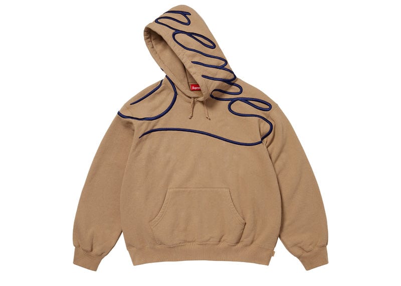 Supreme Shoulder Script Hooded Sweatshirt Brown