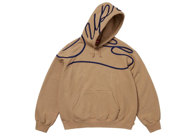 Supreme Shoulder Script Hooded Sweatshirt Brown