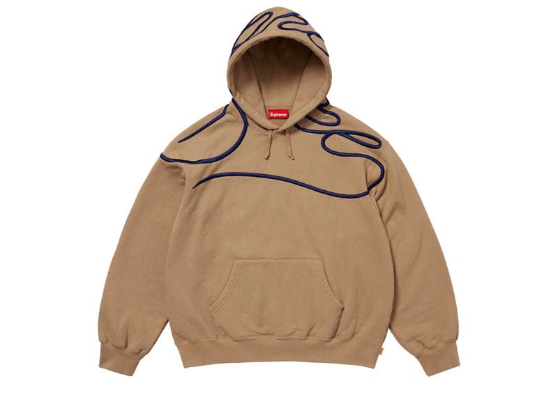 Supreme Shoulder Script Hooded Sweatshirt Brown