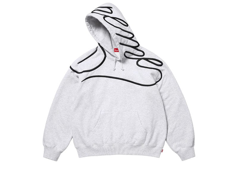 Supreme Shoulder Script Hooded Sweatshirt Heather Grey