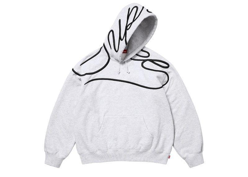 Supreme Shoulder Script Hooded Sweatshirt Heather Grey