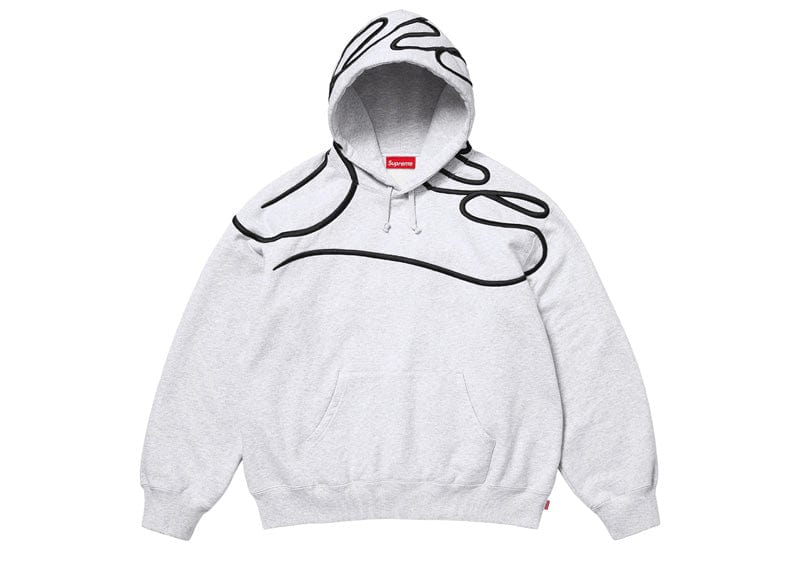 Supreme Shoulder Script Hooded Sweatshirt Heather Grey