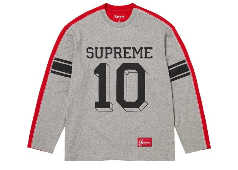 Supreme Split L/S Football Top Heather Grey