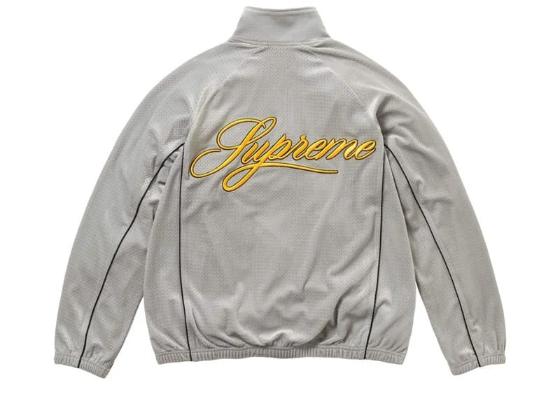 Supreme Velour Mesh Track Jacket Silver