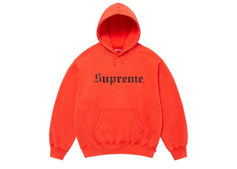 Supreme Washed Old English Hooded Sweatshirt Orange