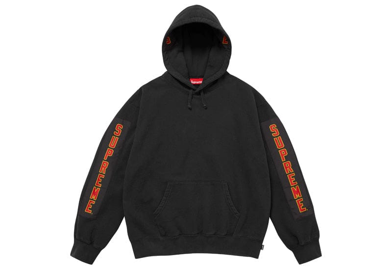 Supreme Woven Patches Hooded Sweatshirt Black