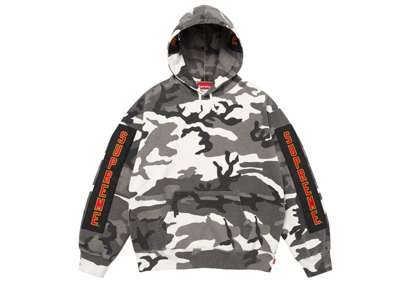 Supreme Woven Patches Hooded Sweatshirt Snow Camo