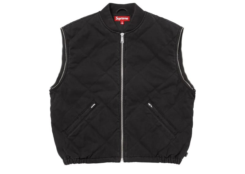 Supreme Zip-Off Sleeve Quilted Bomber Jacket Black