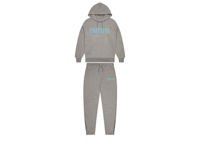 Trapstar Chenille Decoded Hoodie Tracksuit Grey/Light Blue