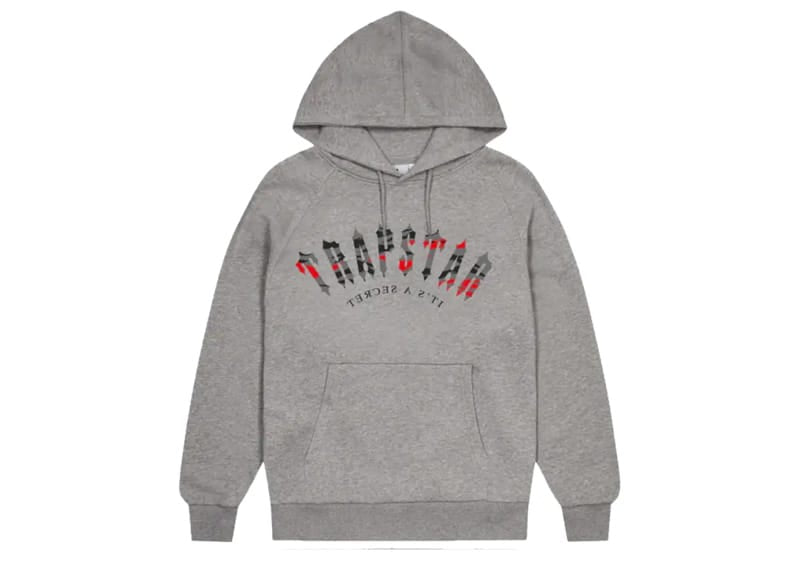 Trapstar Irongate Camo Arch Hoodie Grey/Infrared